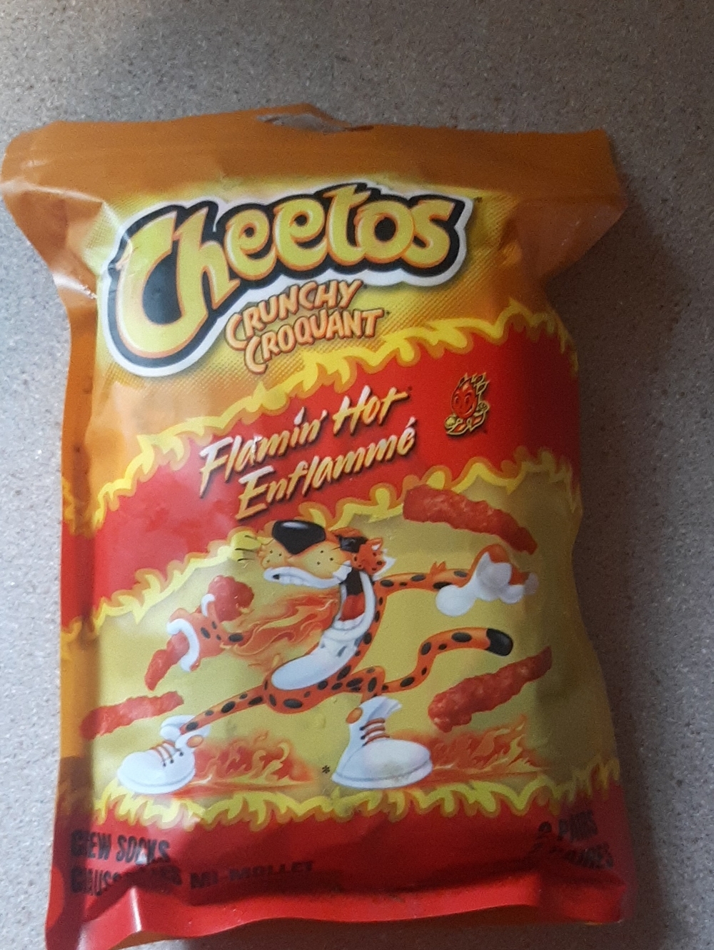 Cheetos Crunchy Flamin' Hot 2 Pairs of Crew Socks Mens 8-12
